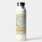 Cape - Cape Cod Vintage Karte Wasser Flasche (Links)