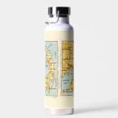Cape - Cape Cod Vintage Karte Wasser Flasche (Rechts)