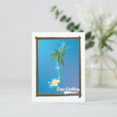 Cape Caulker Reiseplan Postkarte (Stehend Vorderseite)