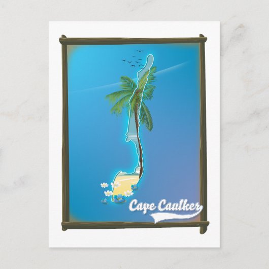 Cape Caulker Reiseplan Postkarte (Vorderseite)