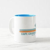 Cape Charles Beach Virginia Sun Palm Trees Zweifarbige Tasse (Vorderseite Links)