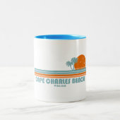 Cape Charles Beach Virginia Sun Palm Trees Zweifarbige Tasse (Mittel)