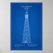 Cape Charles Leuchtturm - Virginia - AD Poster (Vorne)