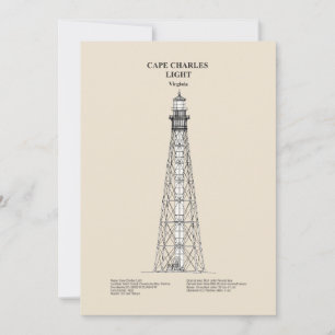 Cape Charles Leuchtturm - Virginia - SBD Dankeskarte