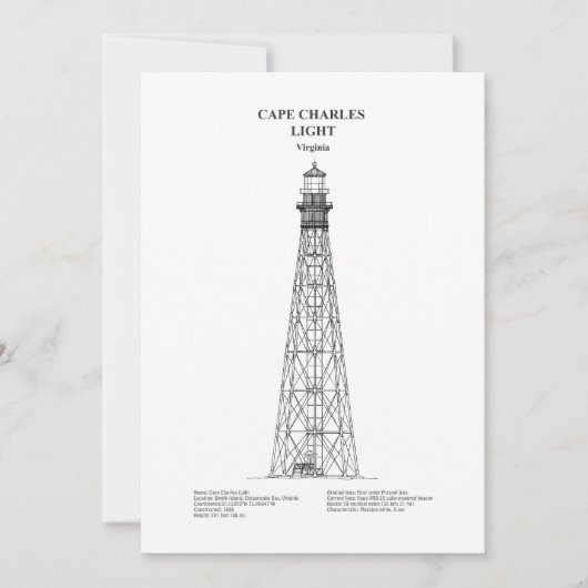 Cape Charles Lighthouse - Virginia - BD Dankeskarte (Vorderseite)