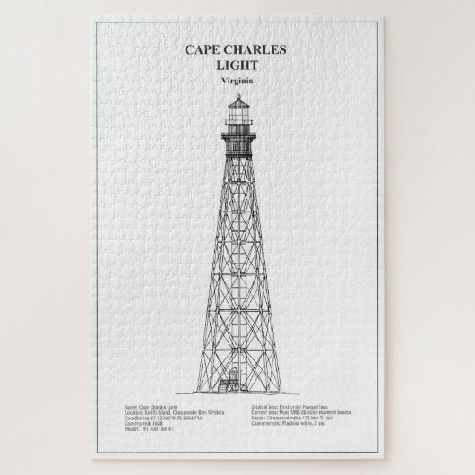 Cape Charles Lighthouse - Virginia - BD Puzzle (Vertikal)
