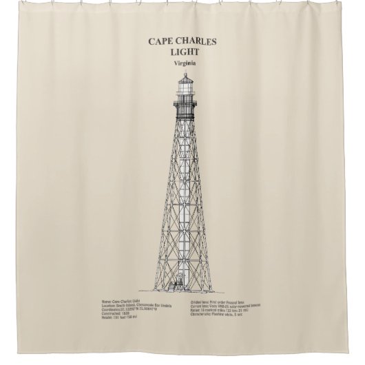 Cape Charles Lighthouse - Virginia - SBD Duschvorhang (Vorderseite)