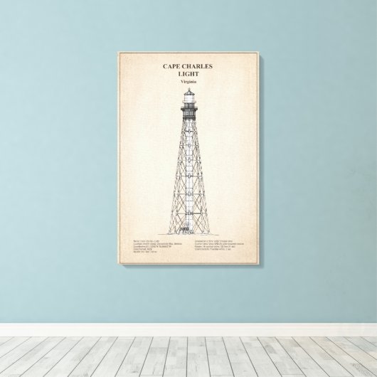 Cape Charles Lighthouse - Virginia - SBD Leinwanddruck (Insitu (Holzboden))