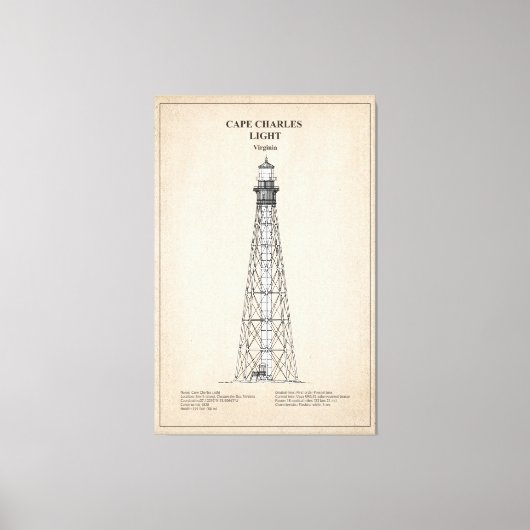 Cape Charles Lighthouse - Virginia - SBD Leinwanddruck (Vorderseite)