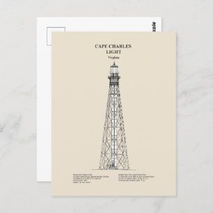 Cape Charles Lighthouse - Virginia - SBD Postkarte