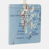 Cape Charles VA Vintage Karte Keramikornament (Rechts)