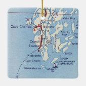 Cape Charles VA Vintage Karte Keramikornament (Rückseite)