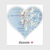 Cape Charles Vintag Map Aufkleber (Blatt)