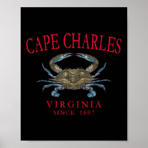 Cape Charles Virginia Blaue Krabbe Seit 1607 Gewöl Poster