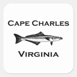 Cape Charles Virginia Cobia Quadratischer Aufkleber