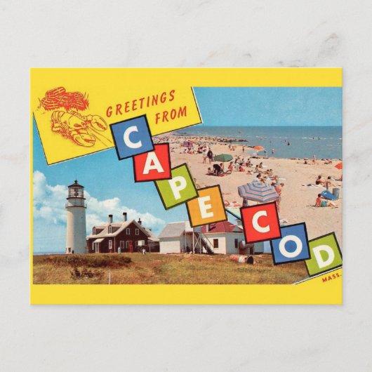 Cape Cod 1950er Postkarte (Vorderseite)