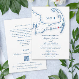 Cape Cod All-in-One QR Code UAWG Wedding Einladung