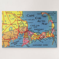 Cape Cod Auto Karte 20x30 Jigsaw Puzzle