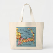 Cape Cod Auto Map Strand-Tasche Jumbo Stoffbeutel (Vorne)