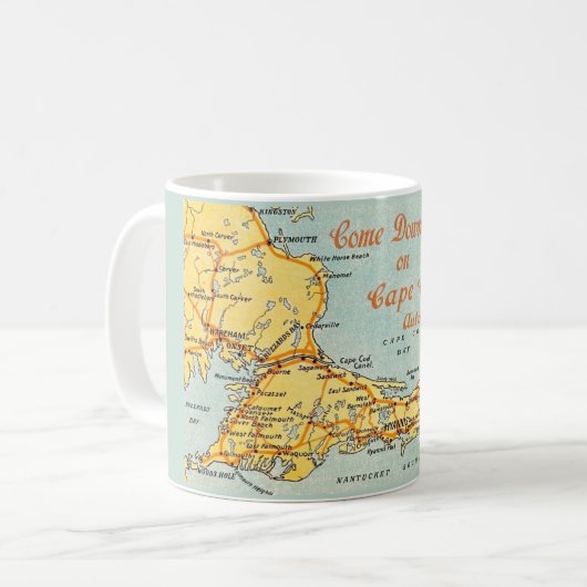 Cape Cod Auto Map Tasse (Vorderseite Links)
