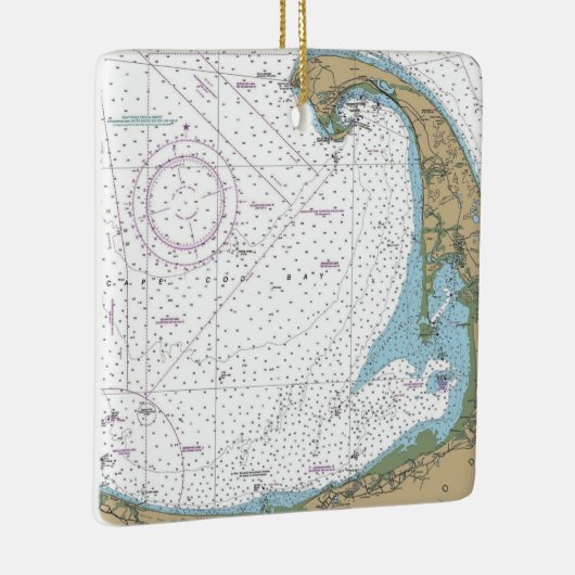 Cape Cod Bay Chart Keramikornament (Rechts)