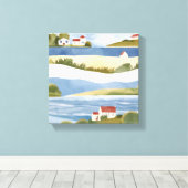 Cape Cod Bay | Ocean Shore Küste Wasserfarbe Leinwanddruck (Insitu (Holzboden))