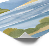Cape Cod Bay | Ozean Strand Küstenwasserfarbe Poster (Ecke)