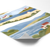 Cape Cod Bay | Ozean Strand Küstenwasserfarbe Poster (Ecke)