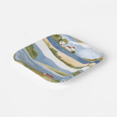 Cape Cod Bay | Ozeanstrand Küstenwasserfarbe Pappteller (Gewinkelt)