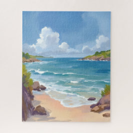 Cape Cod Beach Bay Ocean Painting Puzzle
