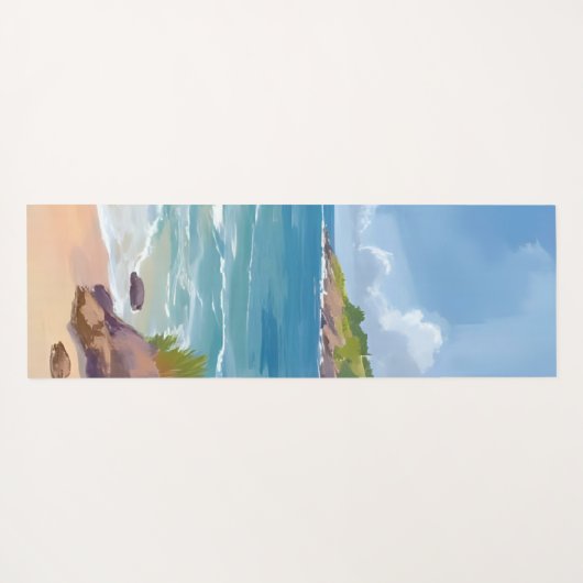 Cape Cod Beach Bay Ocean Painting Yogamatte (Rückseite (Horizontal))