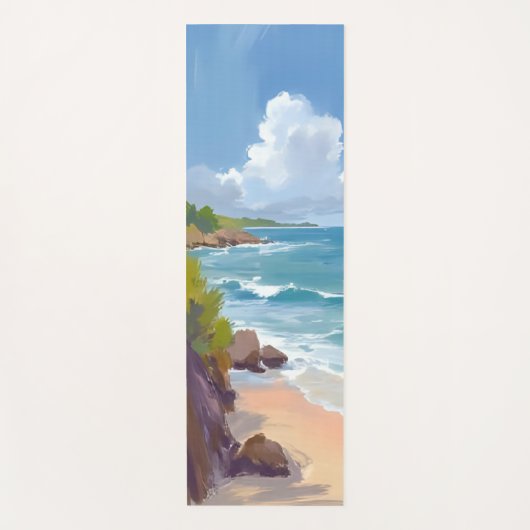 Cape Cod Beach Bay Ocean Painting Yogamatte (Vorderseite)