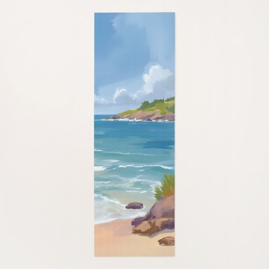 Cape Cod Beach Bay Ocean Painting Yogamatte (Rückseite)