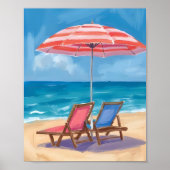 Cape Cod Beach Day | Aquarellmeere Poster (Vorne)