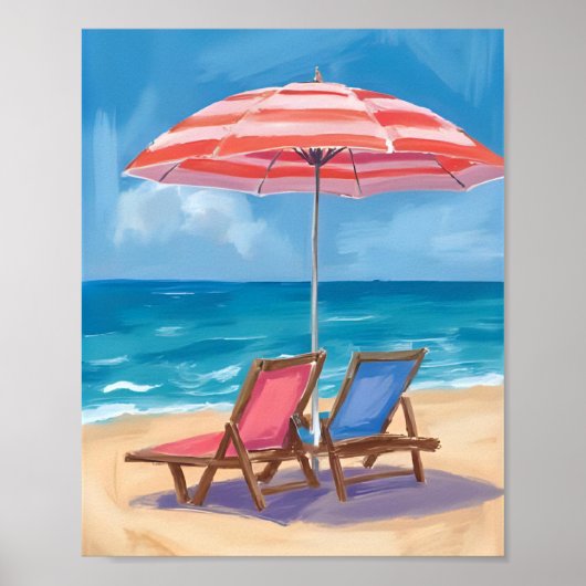 Cape Cod Beach Day | Aquarellmeere Poster (Vorne)