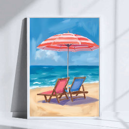 Cape Cod Beach Day | Aquarellmeere Poster