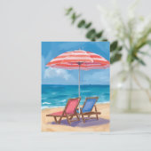 Cape Cod Beach Day | Aquarellmeere Postkarte (Stehend Vorderseite)