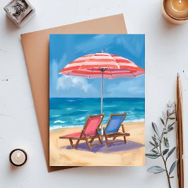 Cape Cod Beach Day | Aquarellmeere Postkarte