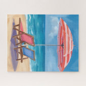 Cape Cod Beach Day | Watercolor Ocean MA Puzzle (Horizontal)