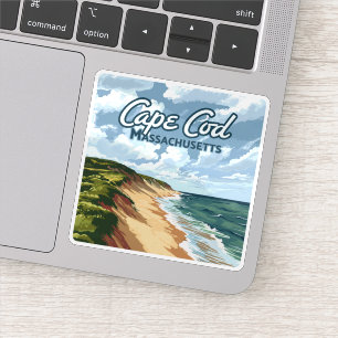 Cape Cod Beach Massachusetts Blue Aufkleber