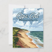 Cape Cod Beach Massachusetts Blue Card (Vorderseite)