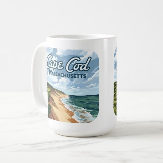 Cape Cod Beach Massachusetts Blue Kaffeetasse (Vorderseite Links)