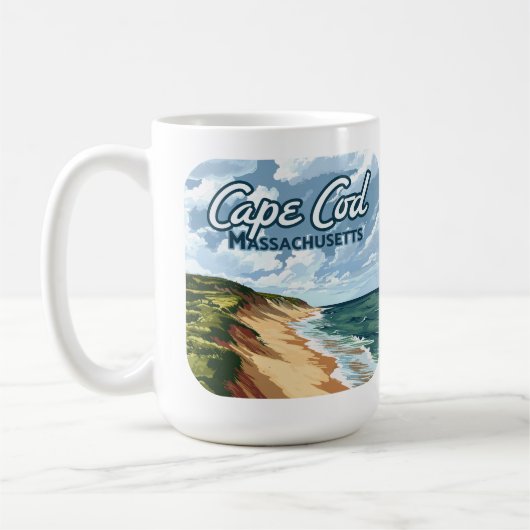 Cape Cod Beach Massachusetts Blue Kaffeetasse (Links)
