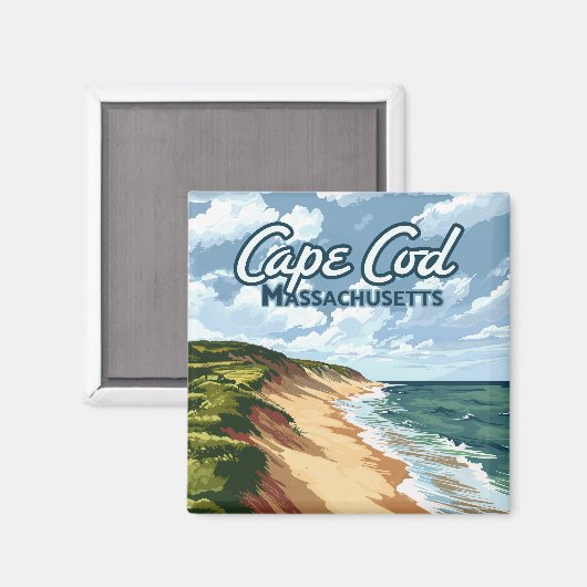 Cape Cod Beach Massachusetts Blue Magnet (Vorderseite/Rückseite)