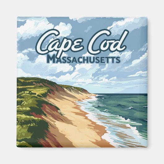 Cape Cod Beach Massachusetts Blue Magnet (Vorne)