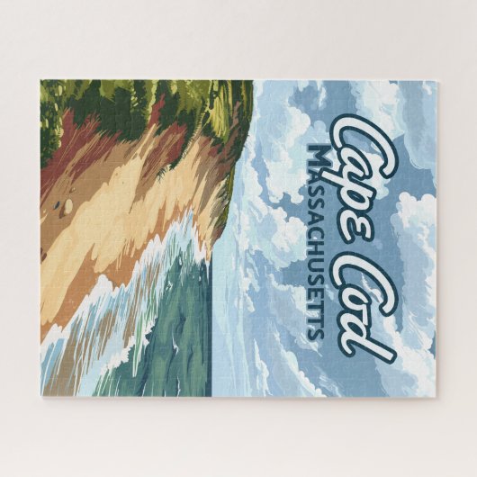 Cape Cod Beach Massachusetts Blue Puzzle (Horizontal)