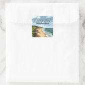 Cape Cod Beach Massachusetts Blue Quadratischer Aufkleber (Tasche)