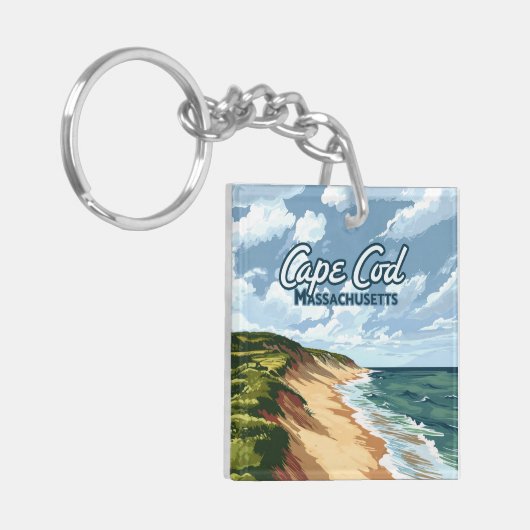 Cape Cod Beach Massachusetts Blue Schlüsselanhänger (Vorderseite links)