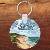 Cape Cod Beach Massachusetts Blue Schlüsselanhänger (Vorderseite)