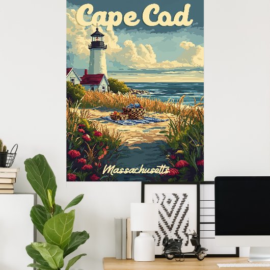 Cape Cod Beach, Massachusetts Vintag Poster (Heimbüro)